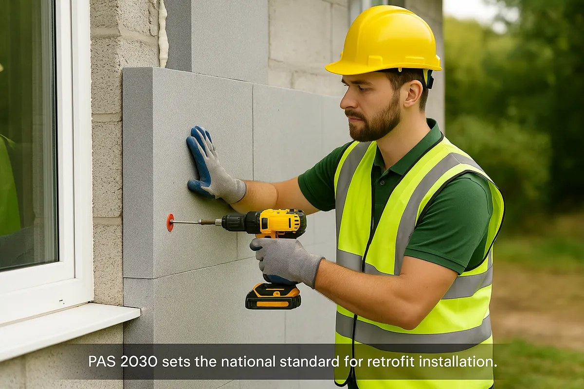 PAS 2030 certified installer conducting quality retrofit installation